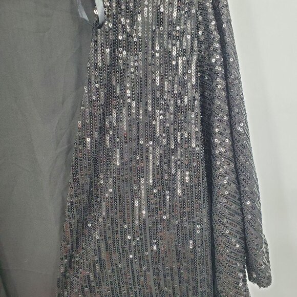 Savanna Jane Sequin Kimono Tunic Cardigan Oversize Open Front Small Women Black - Picture 6 of 10